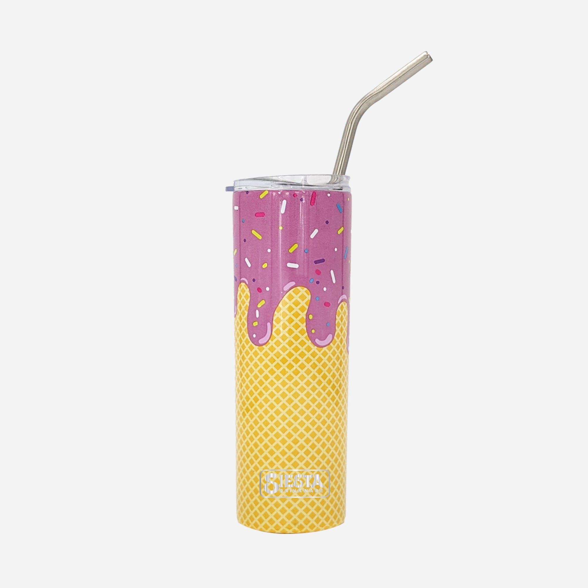 Ice Cream Cookie Tumbler With Lid And Straw, Double Walled Plastic