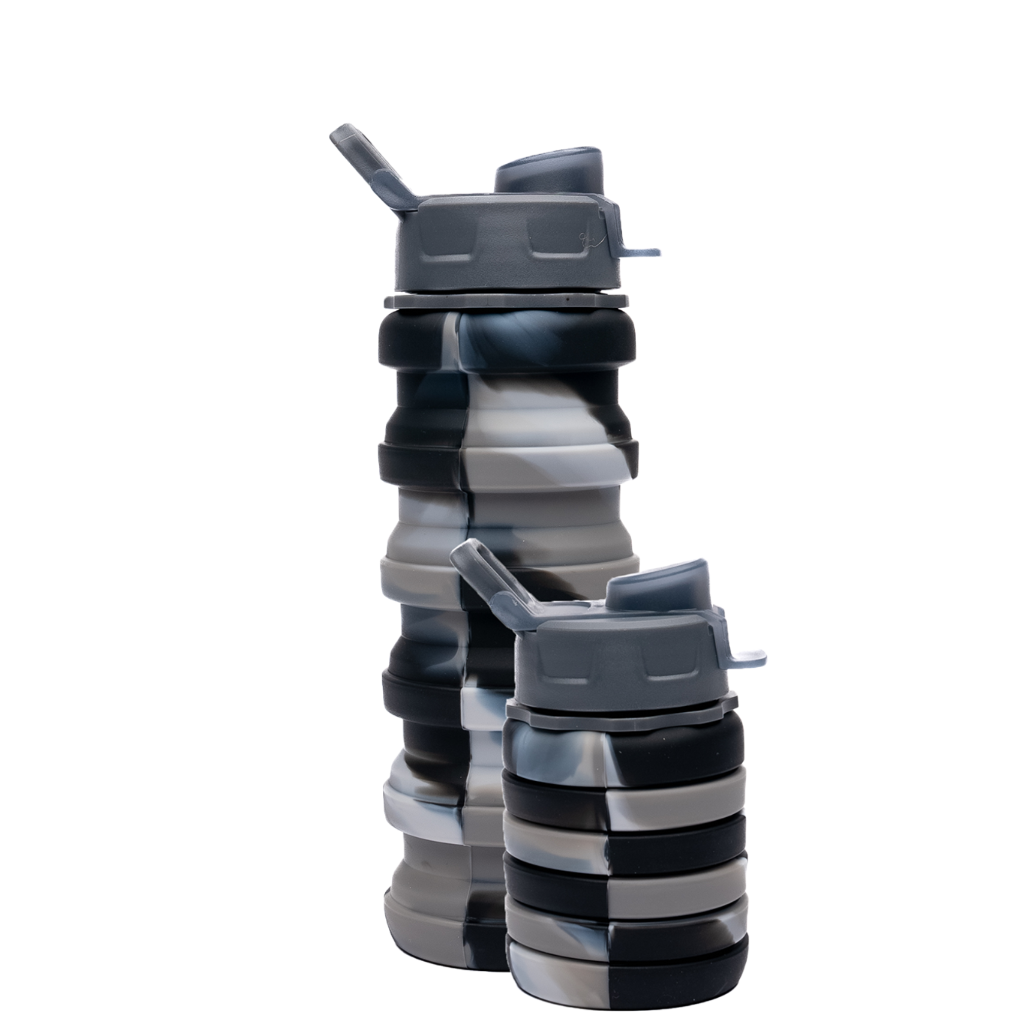 Gunmetal Swirl Silicone Collapsible Bottle 17oz