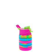 Rainbow Marble Silicone Collapsible Bottle 17oz
