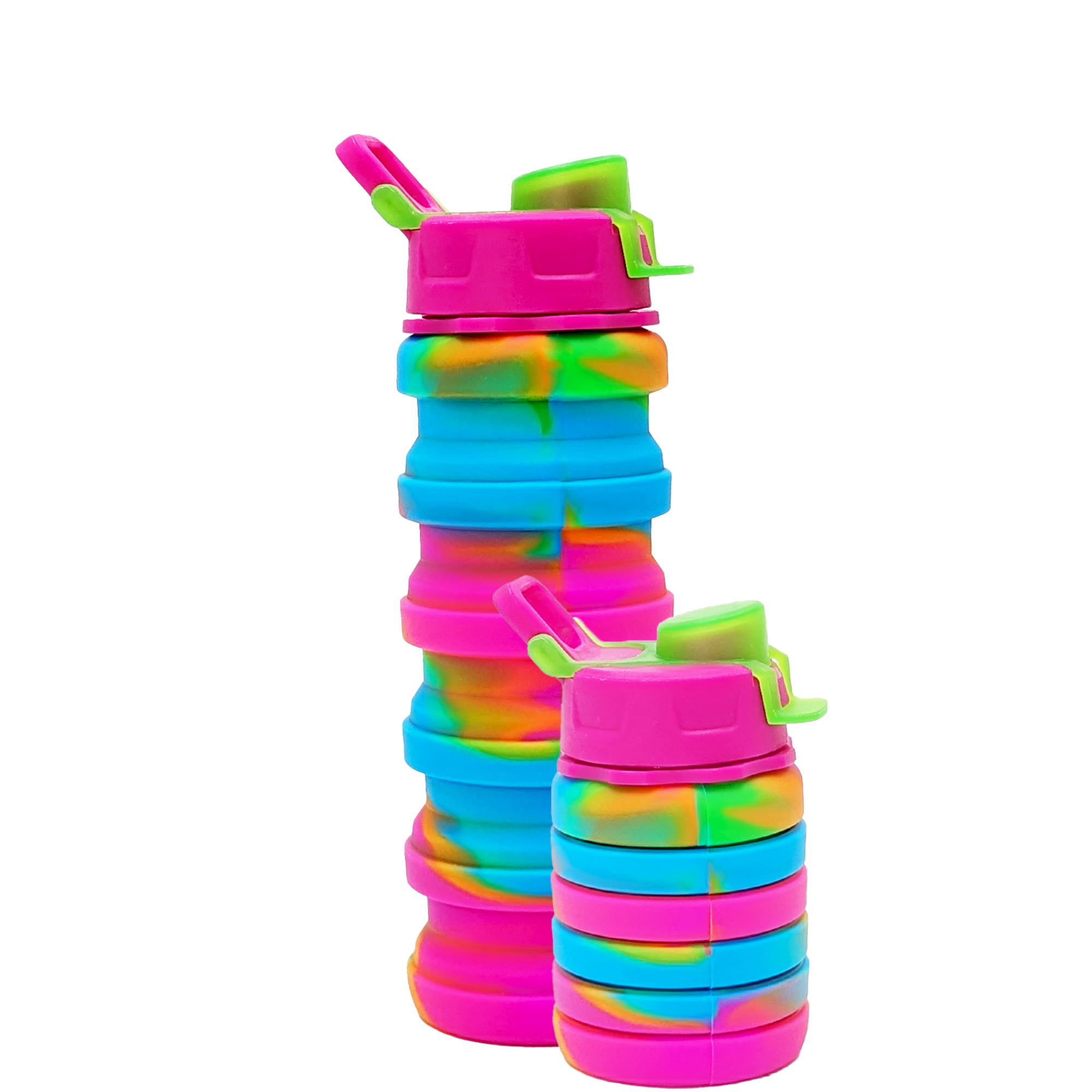 Rainbow Marble Silicone Collapsible Bottle 17oz