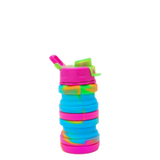 Rainbow Marble Silicone Collapsible Bottle 17oz
