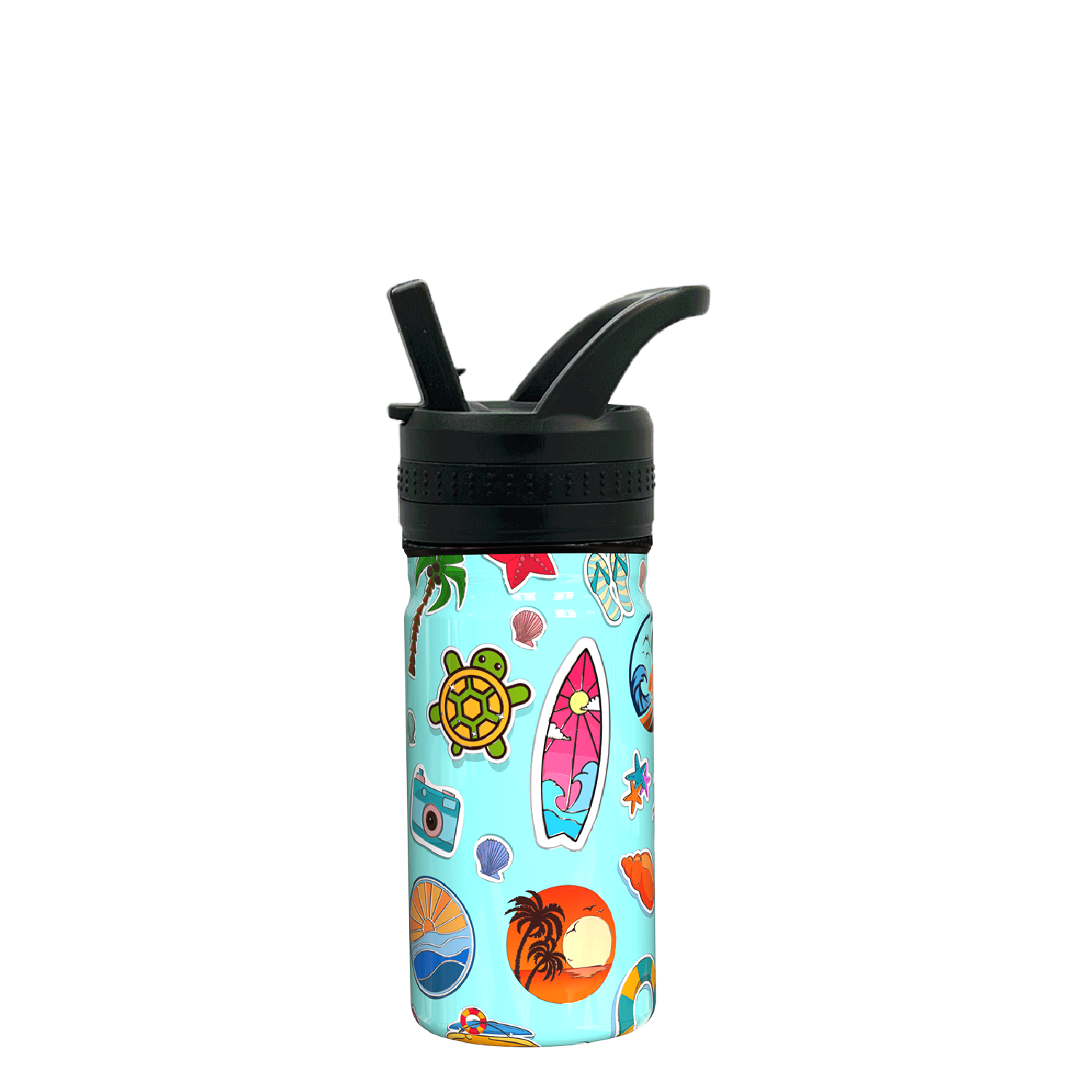Kids Beach Sticker Spout Bottle 16oz