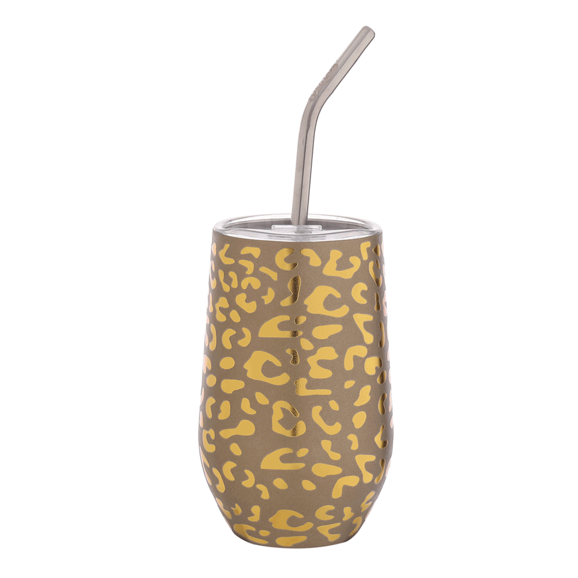 Metallic Cheetah Wine Tumbler 16oz