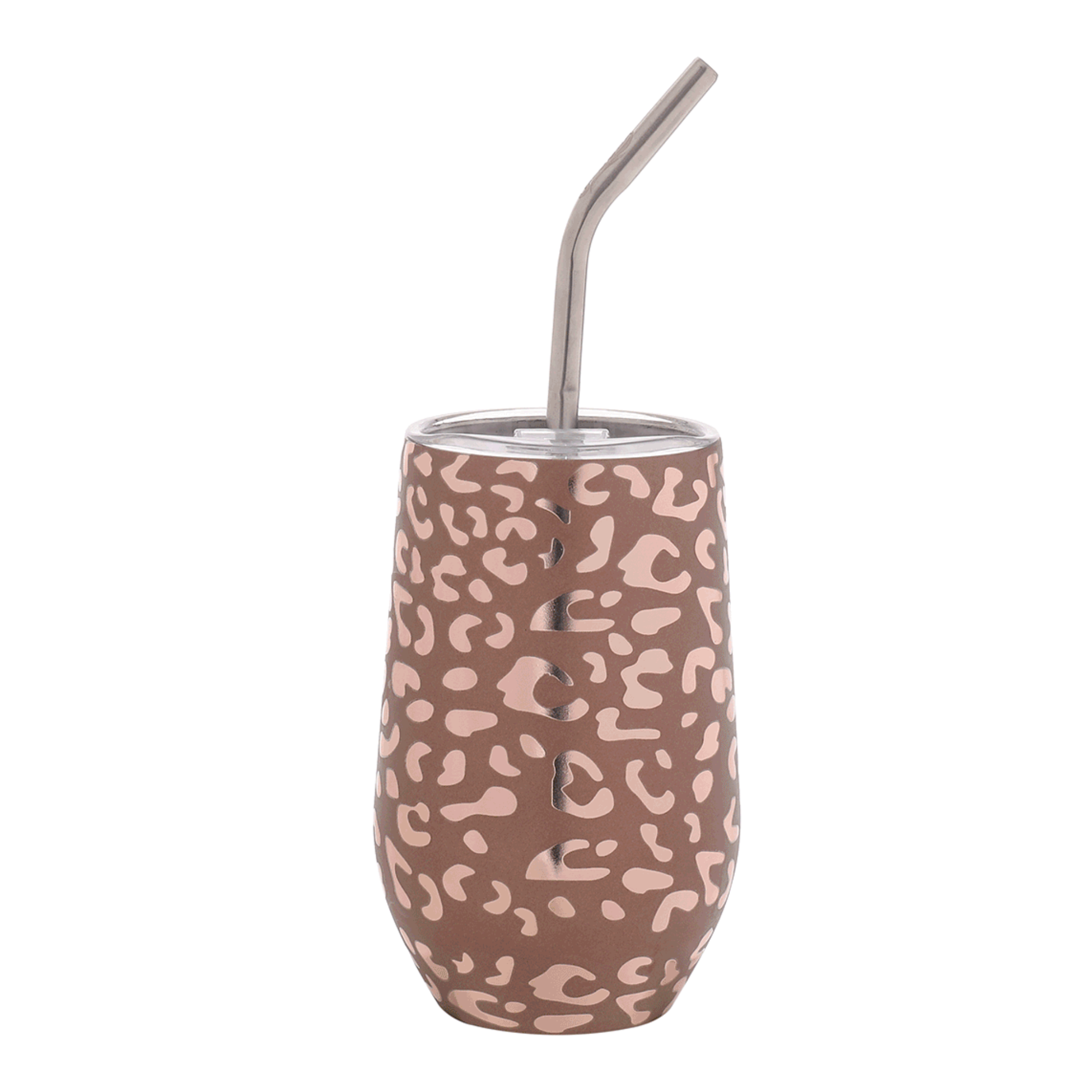 Metallic Cheetah Wine Tumbler 16oz