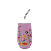 Flowers Wine Tumbler 16oz