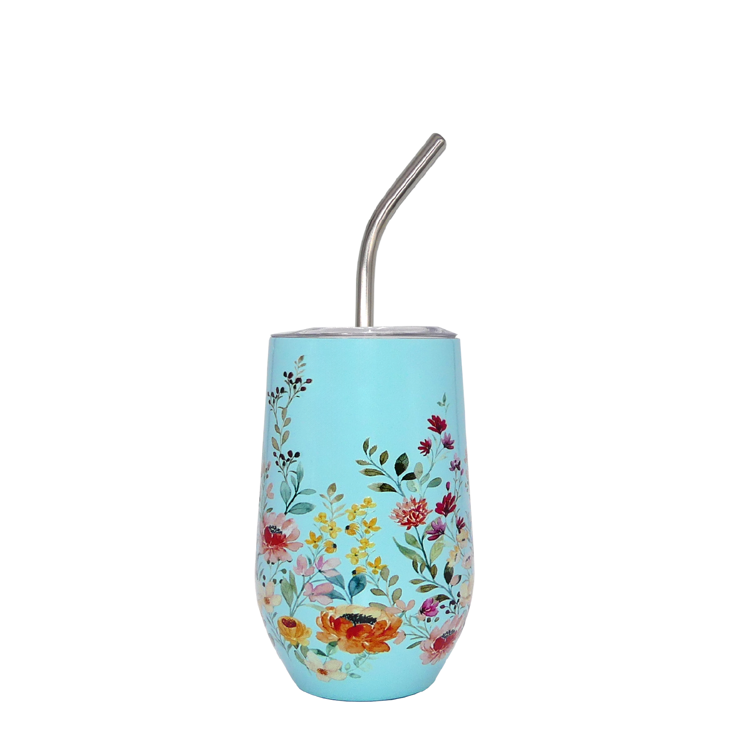 Flowers Wine Tumbler 16oz