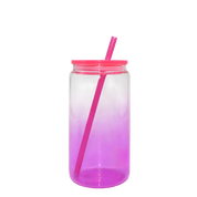 Clear Pastel Glass Tumbler 16oz
