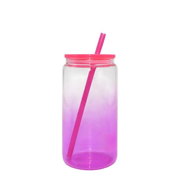 Clear Pastel Glass Tumbler 16oz