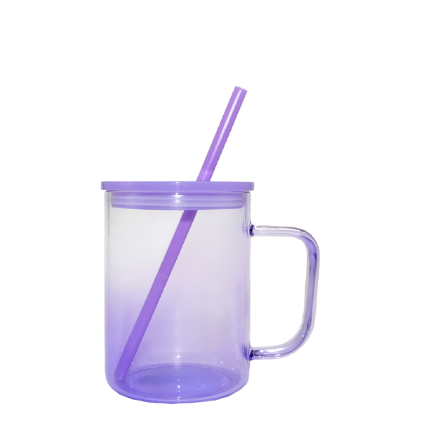 Clear Pastel Glass Mug 16oz
