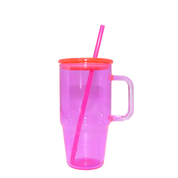 Clear Pastel Tall Glass Mug 20oz