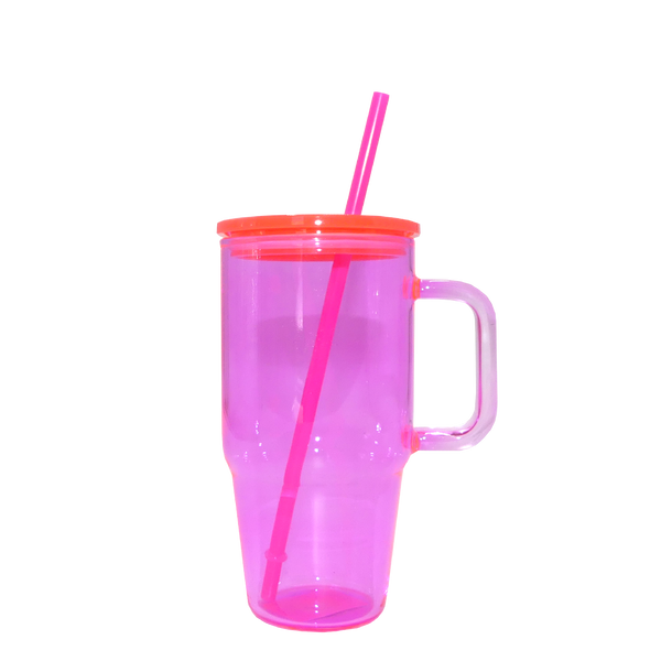 Clear Pastel Tall Glass Mug 20oz