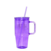 Clear Pastel Tall Glass Mug 20oz
