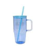 Clear Pastel Tall Glass Mug 20oz