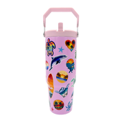Beach Stickers Tumbler -Top Handler 30oz