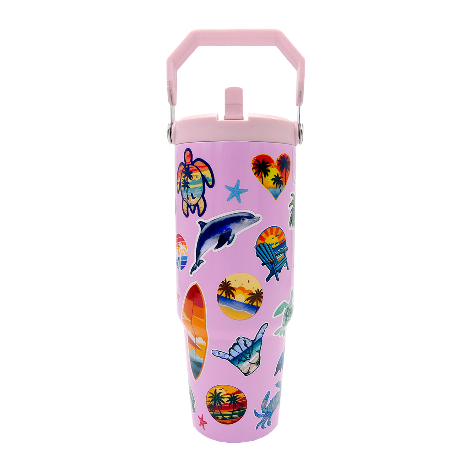 Beach Stickers Tumbler -Top Handler 30oz