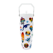 Beach Stickers Tumbler -Top Handler 30oz