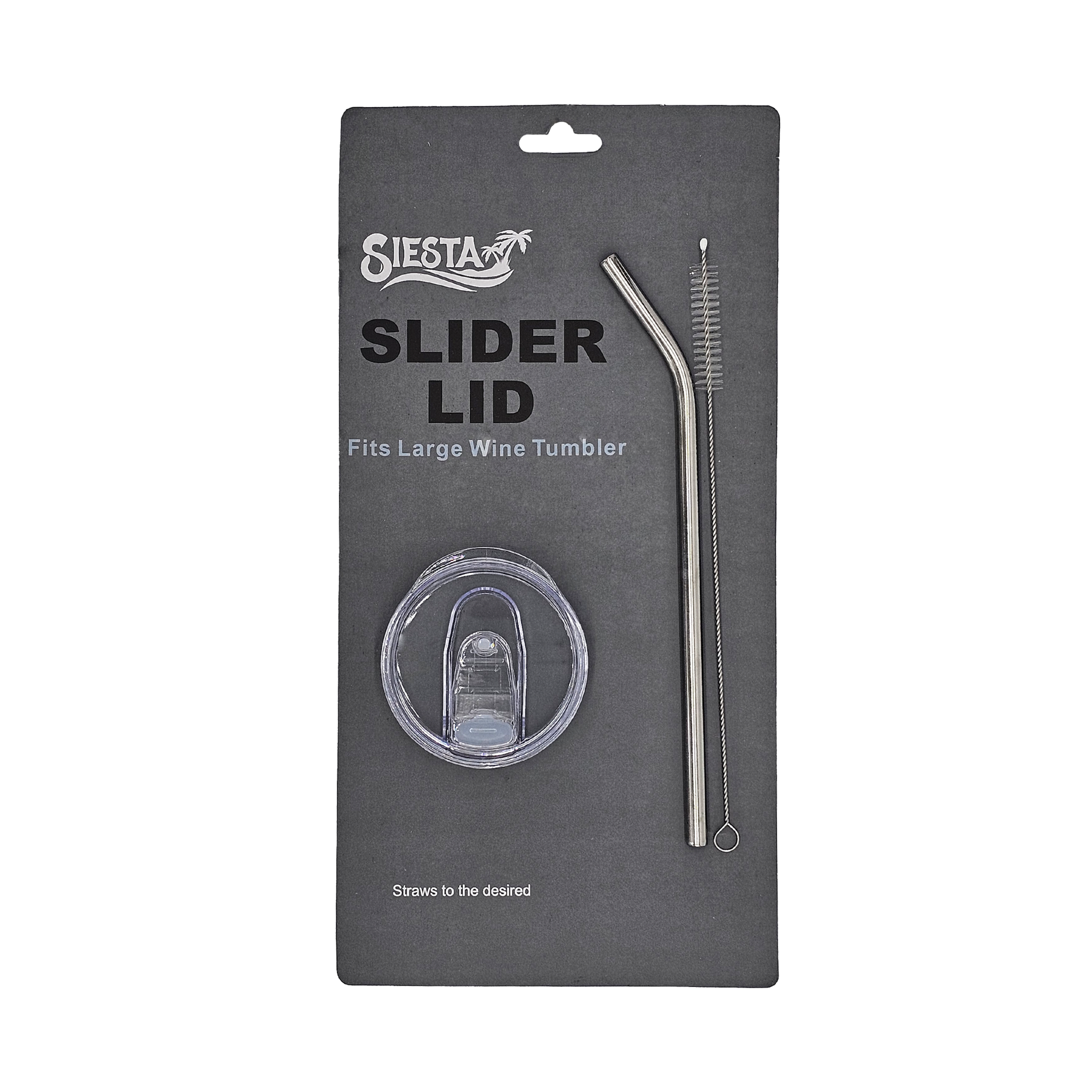 Wine Tumbler Replacement Lid & Metal Straw Kit