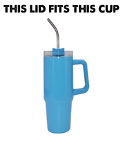 Large Tumbler W/ Handle Replacement Lid & Metal Straw 30oz