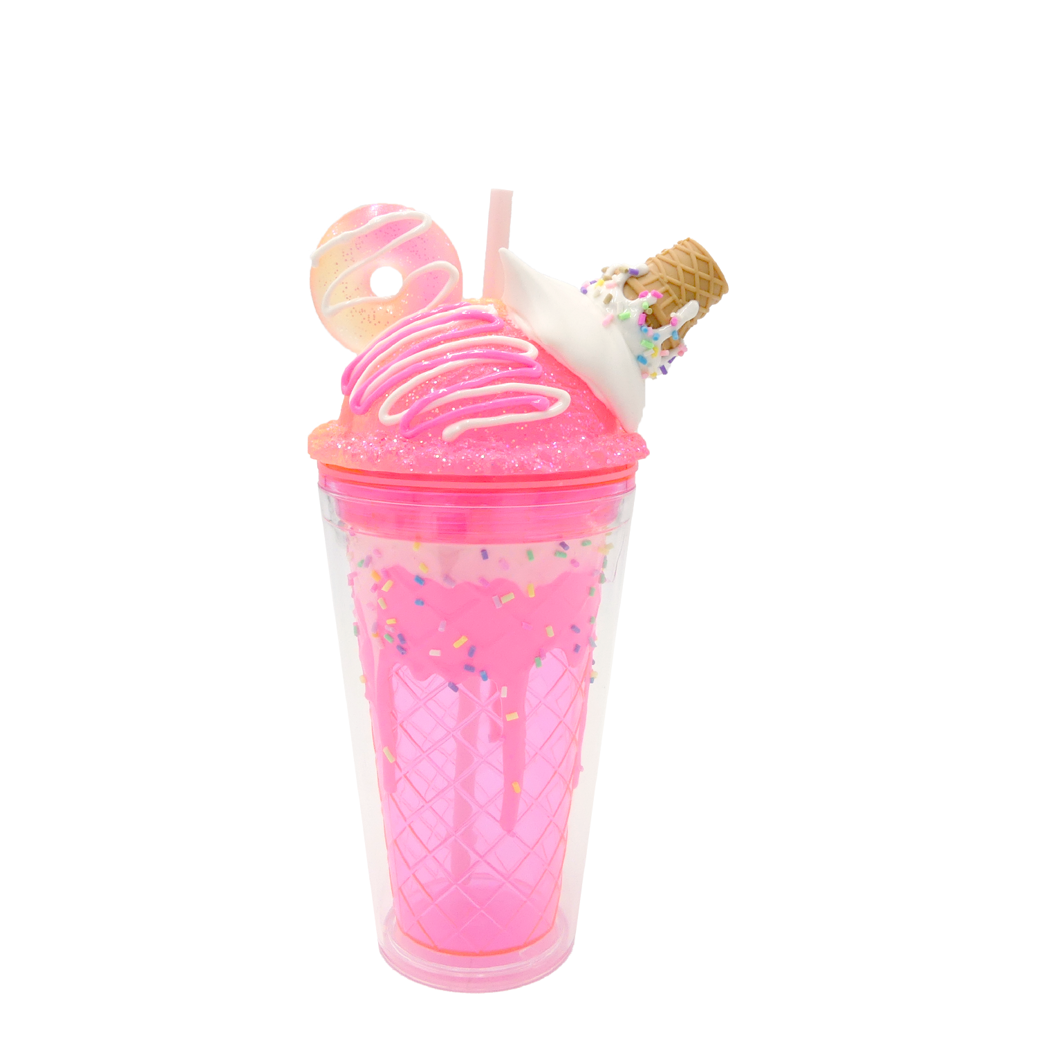 Double Wall Ice Cream & Donut Ears Plastic Cup 16oz
