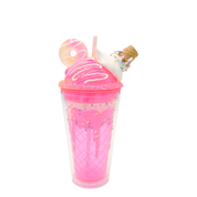 Double Wall Ice Cream & Donut Ears Plastic Cup 16oz