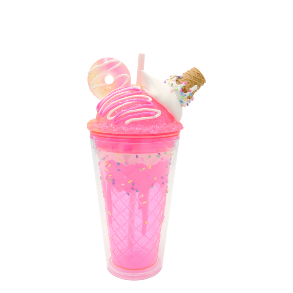 Double Wall Ice Cream & Donut Ears Plastic Cup 16oz