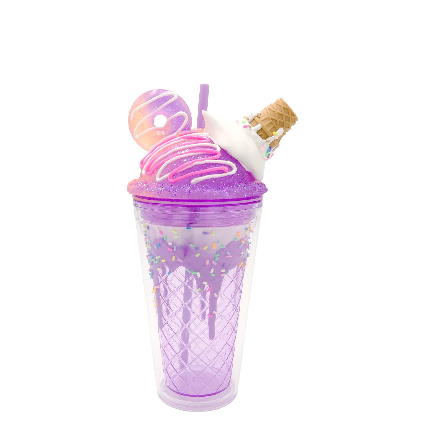 Double Wall Ice Cream & Donut Ears Plastic Cup 16oz