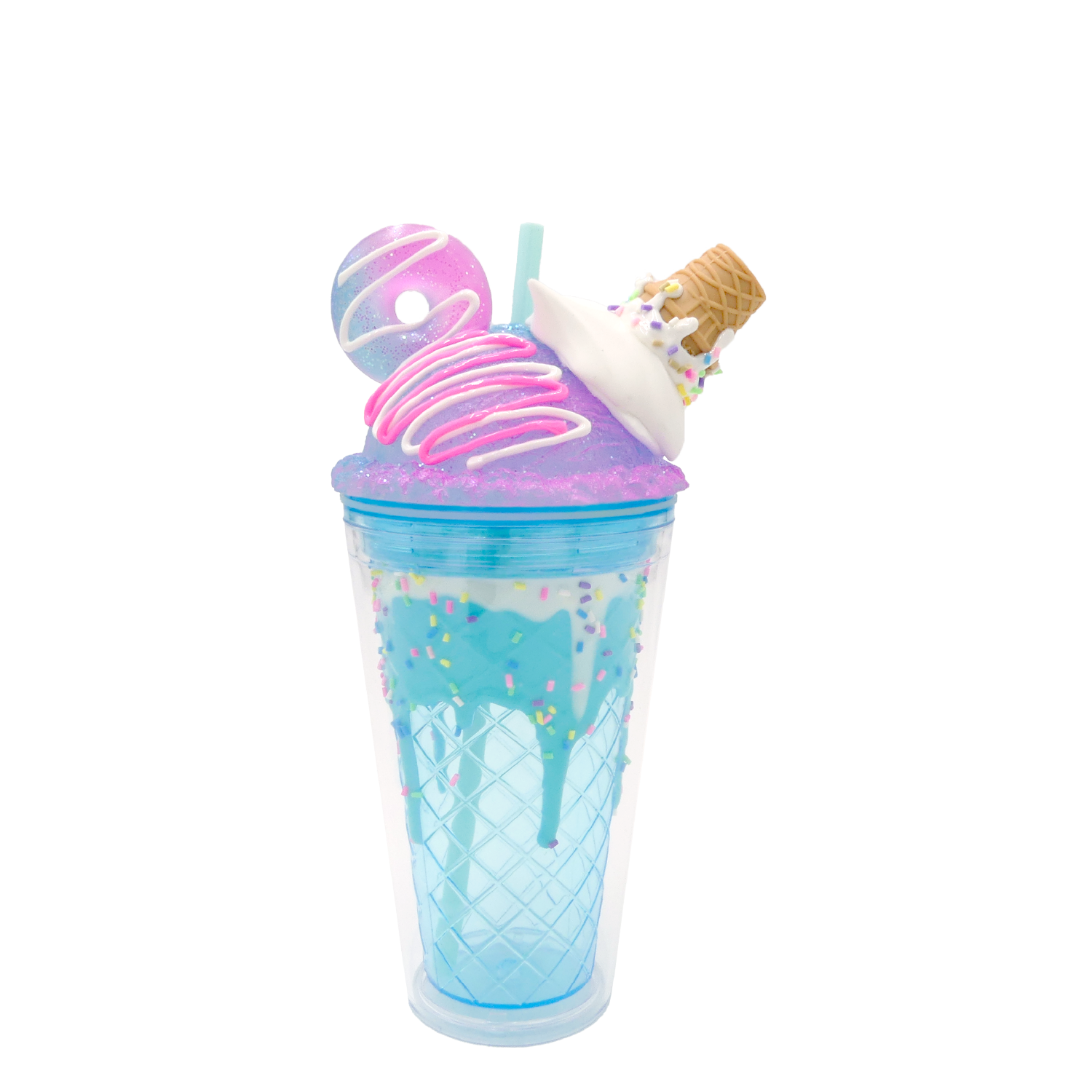 Double Wall Ice Cream & Donut Ears Plastic Cup 16oz