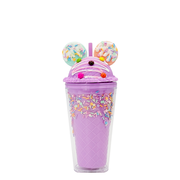 Double Wall Fudge Cookie Ice Cream Plastic Cup 16oz