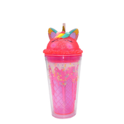 Double Wall Neon Unicorn Ice Cream Plastic Cup 16oz