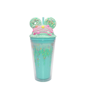 Double Wall Ice Cream Donut Ear Plastic Cup 16oz
