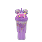 Double Wall Ice Cream Donut Ear Plastic Cup 16oz