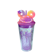 Double Wall Neon Smiley Face Ice Cream Plastic Cup 16oz