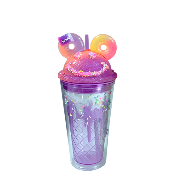 Double Wall Neon Smiley Face Ice Cream Plastic Cup 16oz