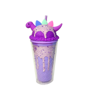 Double Wall Ice Cream Dinosaur Plastic Cup 16oz
