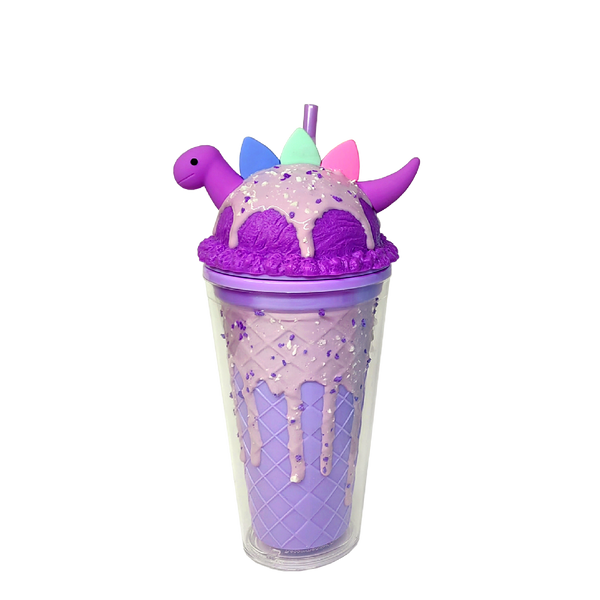 Double Wall Ice Cream Dinosaur Plastic Cup 16oz