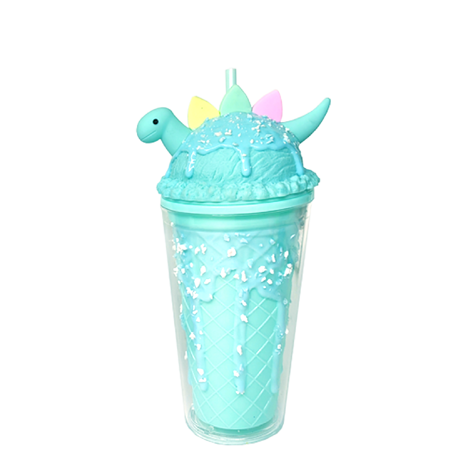 Double Wall Ice Cream Dinosaur Plastic Cup 16oz