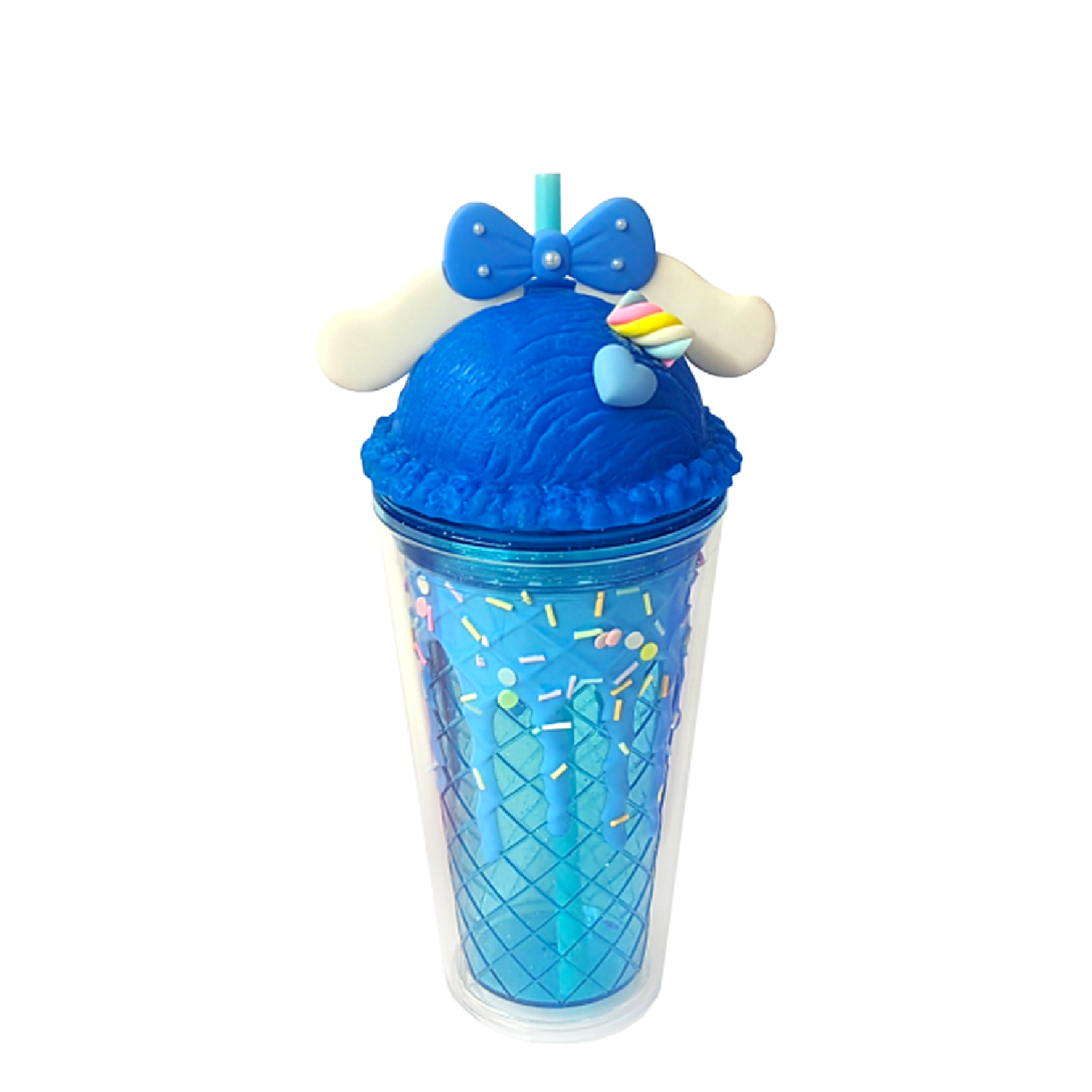 Double Wall Cinnamon Roll Puppy Plastic Cup 16oz