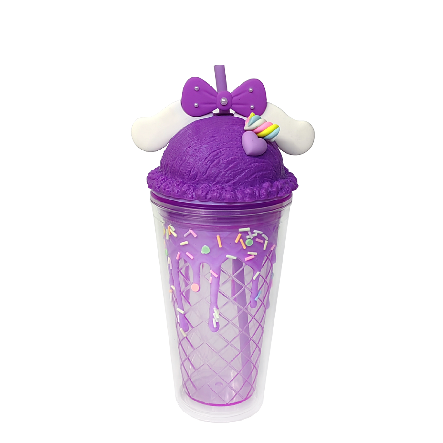 Double Wall Cinnamon Roll Puppy Plastic Cup 16oz