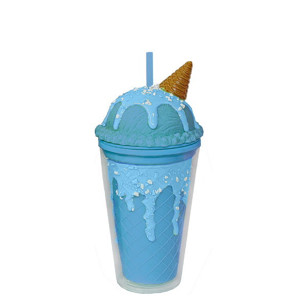 Double Wall Ice Cream Cone Plastic Cup 16oz