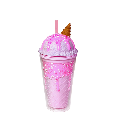Double Wall Ice Cream Cone Plastic Cup 16oz