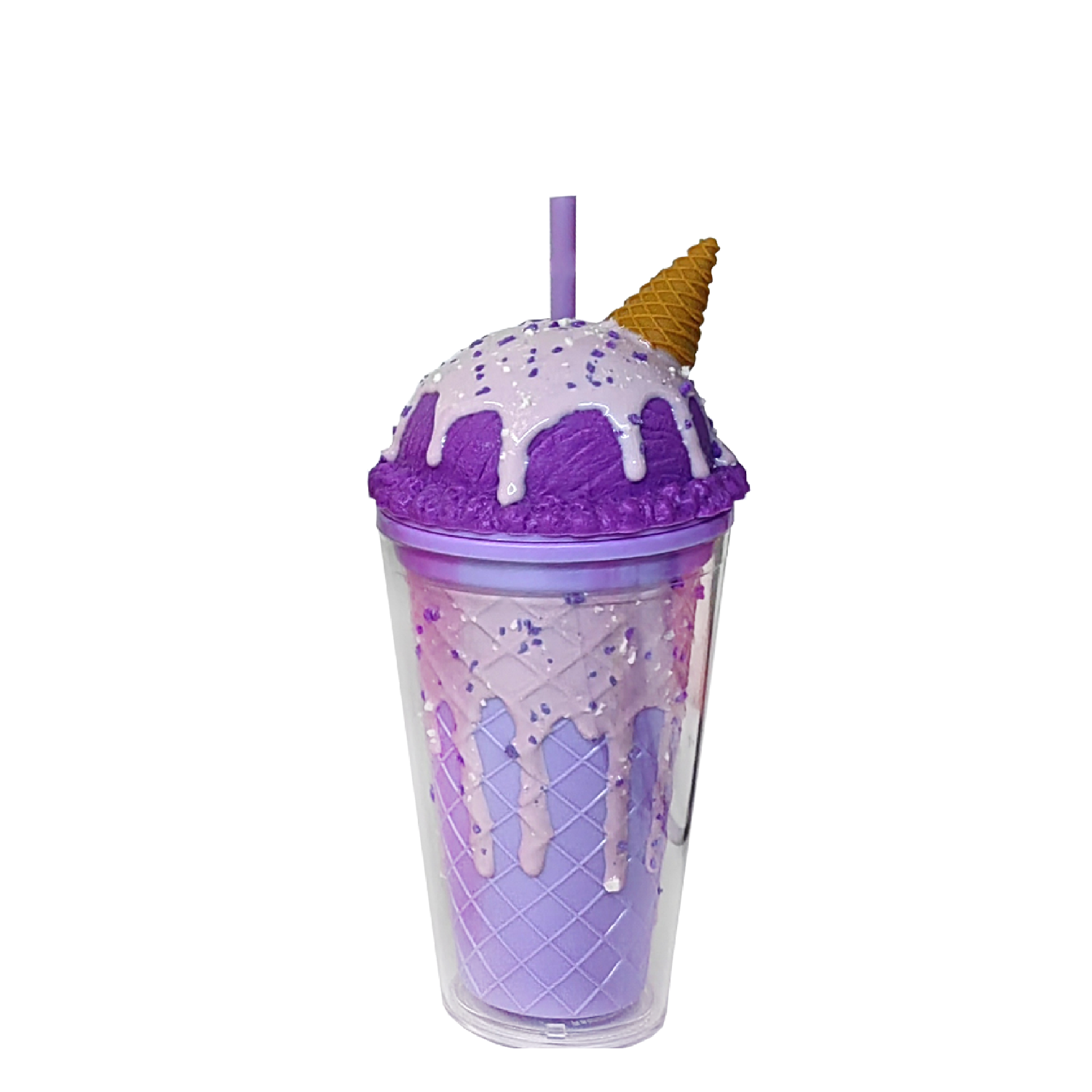 Double Wall Ice Cream Cone Plastic Cup 16oz