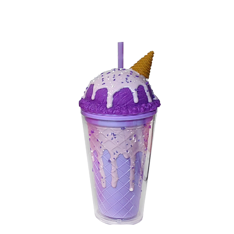 Double Wall Ice Cream Cone Plastic Cup 16oz