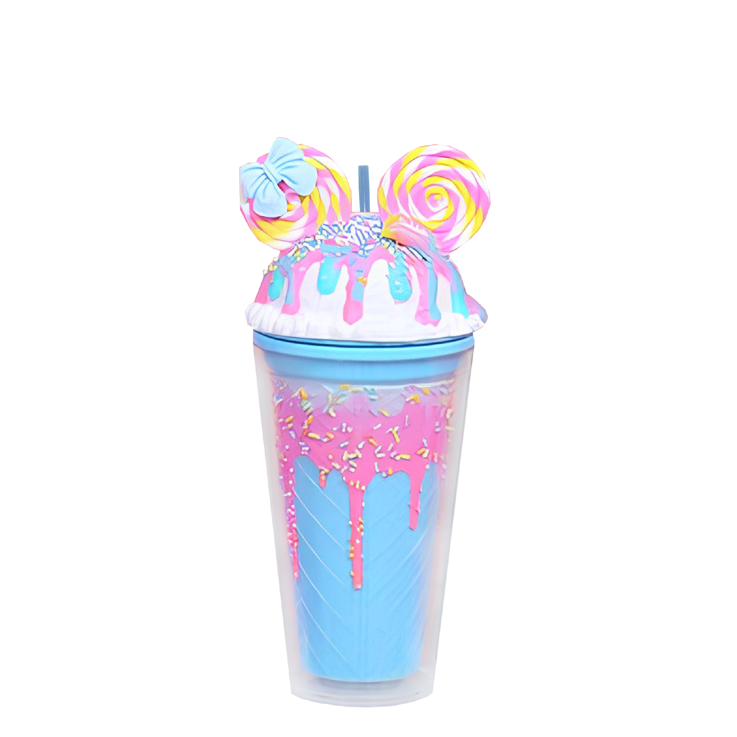 Double Wall Swirly Ears Ice Cream Plastic Cup 16oz