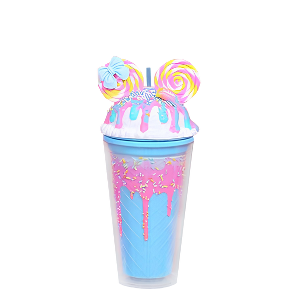 Double Wall Swirly Ears Ice Cream Plastic Cup 16oz