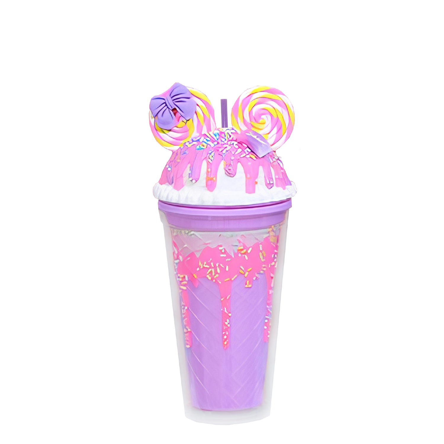 Double Wall Swirly Ears Ice Cream Plastic Cup 16oz