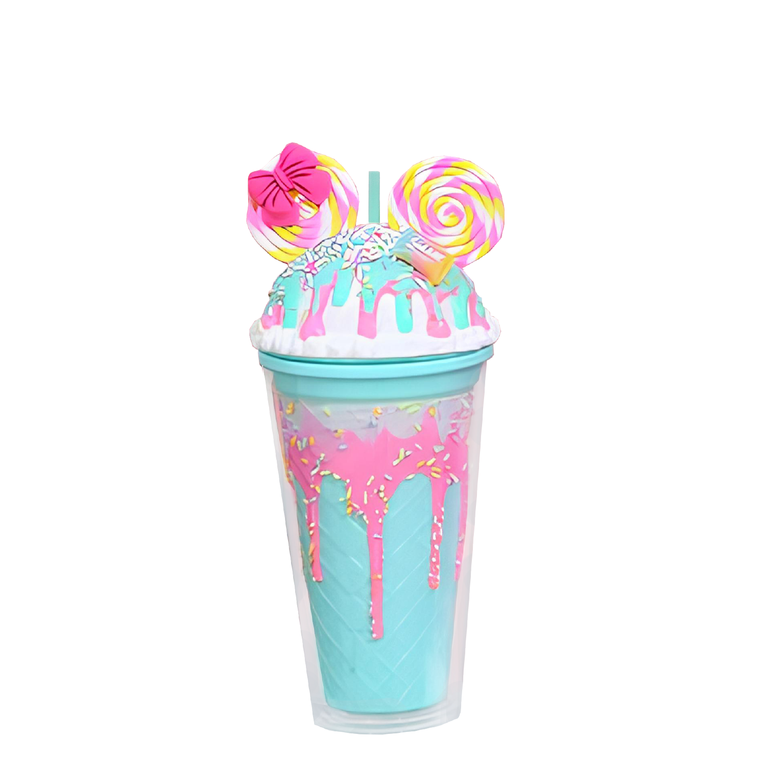 Double Wall Swirly Ears Ice Cream Plastic Cup 16oz