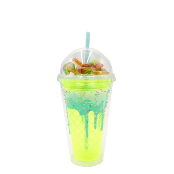 Double Wall Ice Cream Assorted Gummy Candy Plastic Cup 16oz
