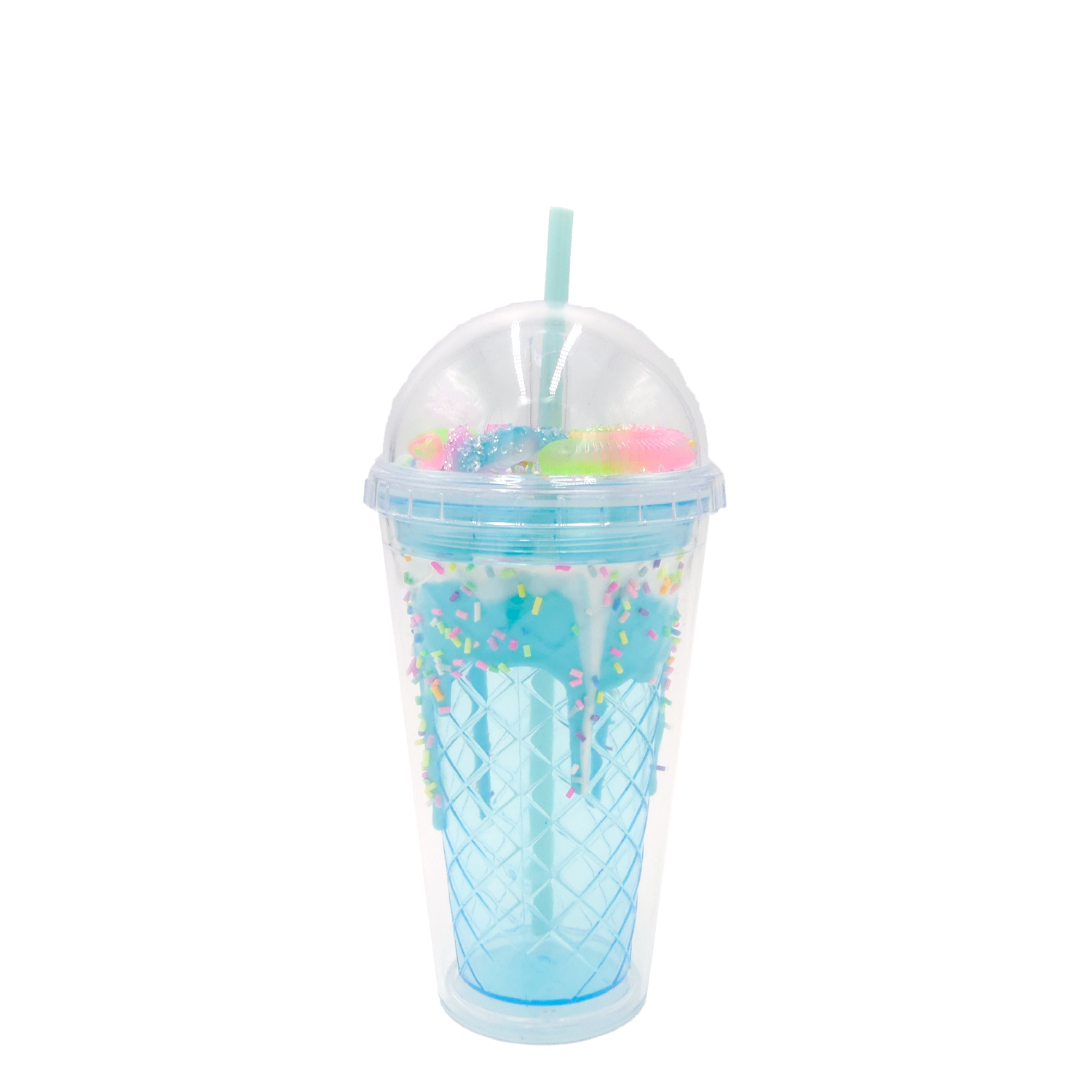 Double Wall Ice Cream Assorted Gummy Candy Plastic Cup 16oz