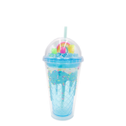 Double Wall Ice Cream Rainbow Gummy Bear Plastic Cup 16oz