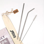 Metal Straw Kit in Cloth Pouch
